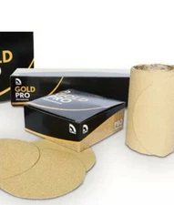 US Chemical And Plastics 6" PSA Sanding Disc Gold 50-Pack Roll 40-Grit (82303)