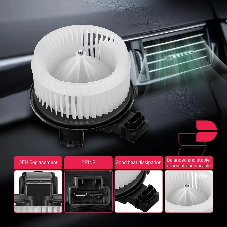 8710302140 A/C Heater Blower Motor w/ Fan Cage for 2008-2015 Scion xB  Pontiac - Image 4 of 4