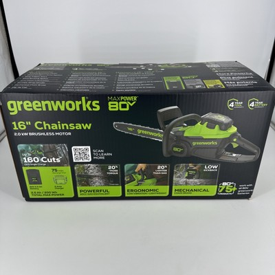 #ad READ Greenworks 80V 16quot; Brushless Cordless Chainsaw 2.5Ah Battery CS80L2513 $199.99