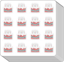 Cake Planner Stickers, 0.5in Birthday Reminder Stickers for Scrapbooking Calenda