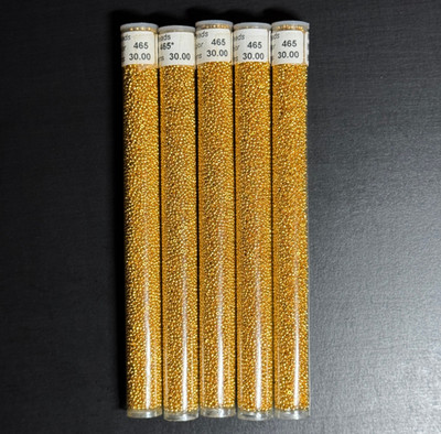 Japanese 24K Gold Seed Beads 15/0 - Lot of 4 -Premium 30 Gram Tubes NOS