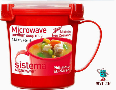 Sistema Suppentasse 656ml | Mikrowellengeeigneter Plastikbecher für Suppe, Nudeln & Hot Drin