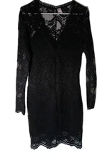 Divided By H&M Women's Size 10 Black Lace Long Sleeve Short Dress