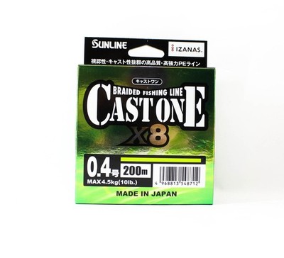 Sunline P.E Line X8 Cast One HG 200M P.E 0.4 6lb Light Green (8712)