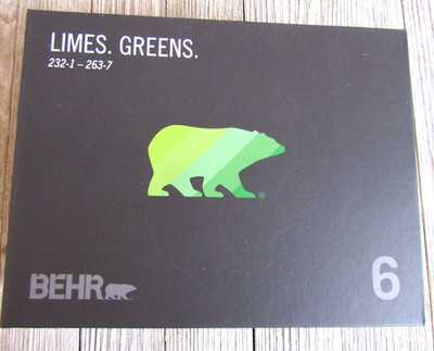 Behr Dynasty & Marquee One Coat Hide Paint Sample Fan LImes, Greens #6