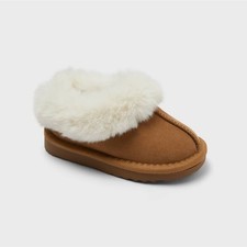 Toddler Faux Fur Slippers Cat  Jack Piper Chestnut Size 10
