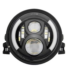 7" 7 Inch Round LED Motorcycle Headlight assembly with 7 Inch Housing black