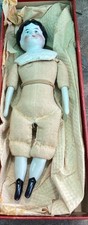 Antique 7.75" Hertwig Lowbrow China Head Doll Undressed Dollhouse Germany c1900