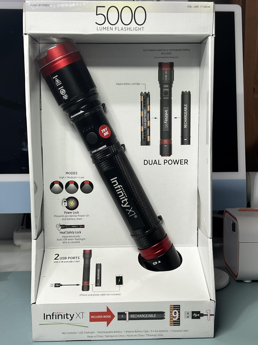 Infinity X1 Lampe de Poche Rechargeable Dual Power | Ubuy