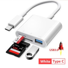 USB C to SD Card Reader, 3-in-1 Hub Converter, Micro SD TF Memory Type-C Adapter