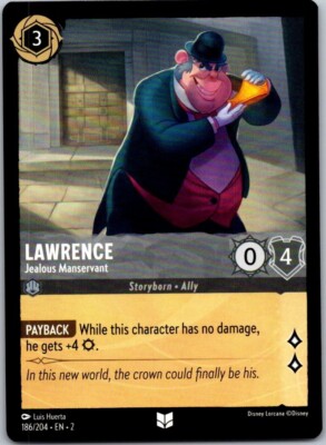 Disney Lorcana Lawrence Jealous Manservant Rise of the Floodborn Free Shipping!