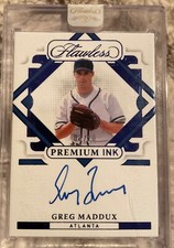 2022 PANINI FLAWLESS GREG MADDUX PREMIUM INK BLUE AUTO SSP #3/10 #PI-GM SSP