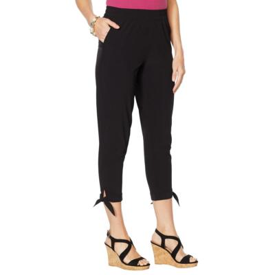 Lemon Way On-the-Move Stretch Tech Crop Pant Black Size 1X item #655-868 HSN