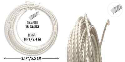 Non Tarnish Silver Plated Copper 18 Gauge Twisted SQUARE Wrapping Wire 8 Feet 