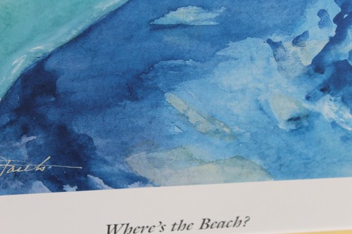 SIGNED BETSEY BURNHAM FOWLER WATERCOLOR PRINT Penguins"Where's The Beach" - Picture 8 of 8