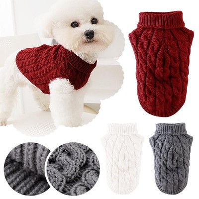 Autumn and Winter Pet Clothing Casual and Warm Turtleneck 