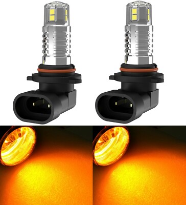 LED 20W 9140 Amber Two Bulbs Fog Light Replacement Plug Play Upgrade Stock Fit