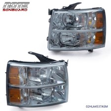 Fit For 2007-2014 Chevy Silverado 1500 2500 3500 Smoke Lens Chrome Headlights Fit For 2007-2014 Chevy Silverado 1500 2500 3500 Smoke Lens Chrome Headlights