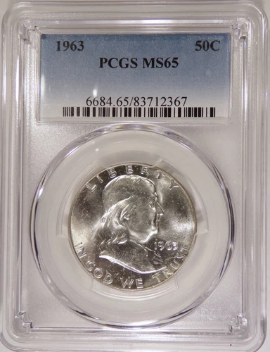 1963    Franklin Half PCGS MS65 White Blazer Bushmaster