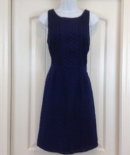 EUC Old Navy Womens Size 6 Navy Geometric Cutout Lined Slveless Boat Neck Dress