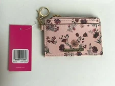 NWT Rampage Pink Card Holder Keychain ID Card Holder Zip Up Coin Purse 