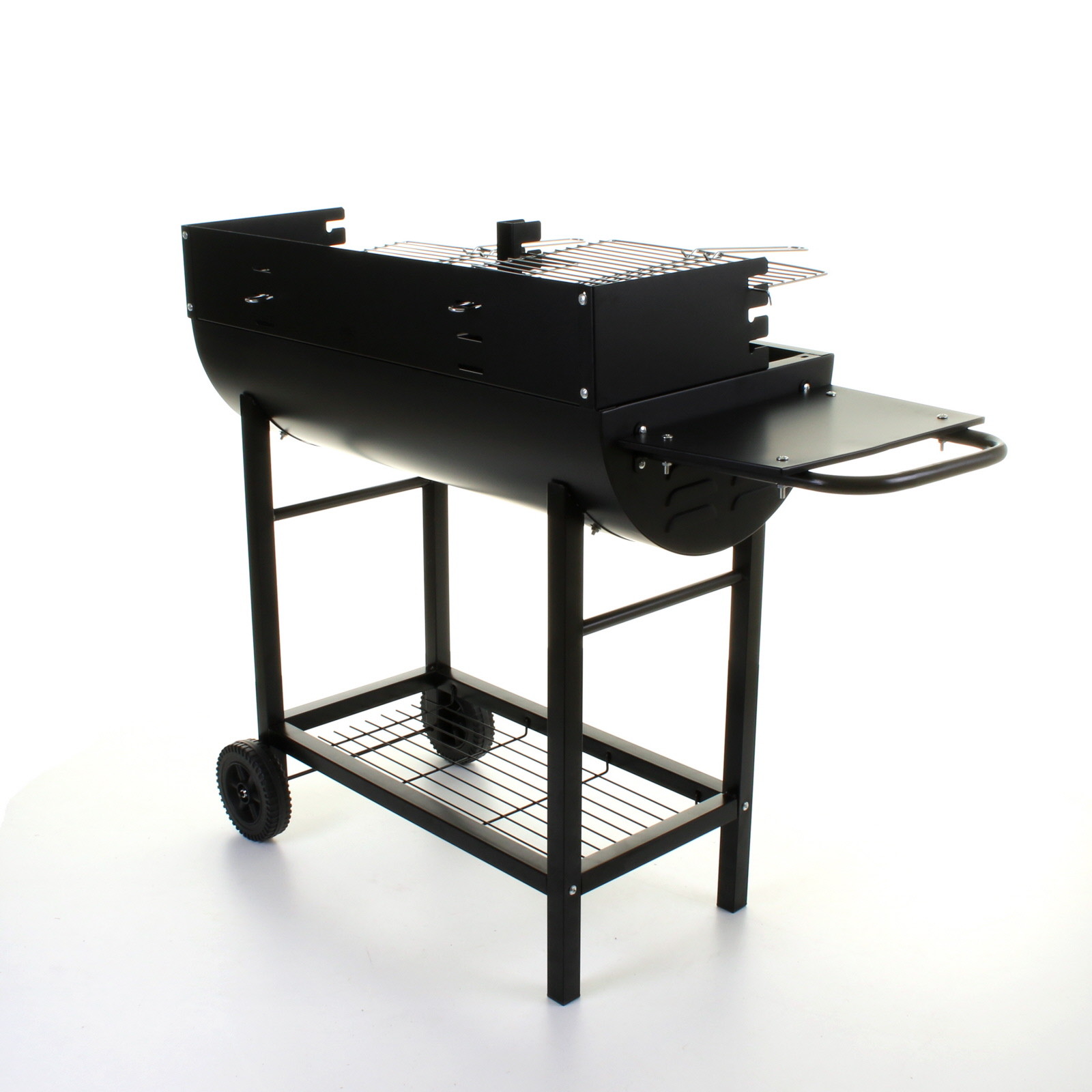 Large Half Barrel BBQ Barbecue Steel Charcoal BBQ Grill Outdoor Patio