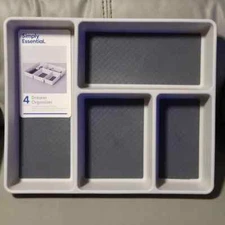 Simply Essential Gray Polypropylene 4-Bin drawer Drawer Organizer