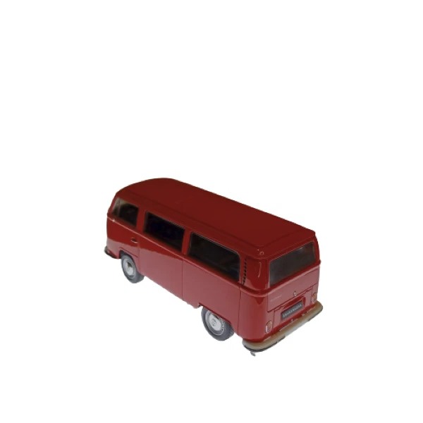 Modellino Welly 1:24 Furgone VW T2 serie 1967 metal diecast Rosso 1 apertura - Immagine 4 di 4