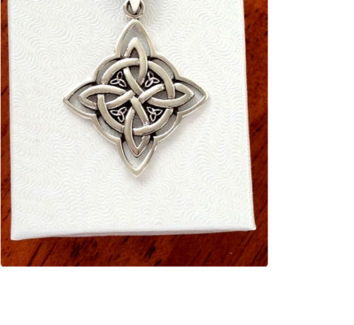 WITCH CELTIC KNOT PAGAN SYMBOL  Pendant 925 Sterling Silver 22'' Necklace women