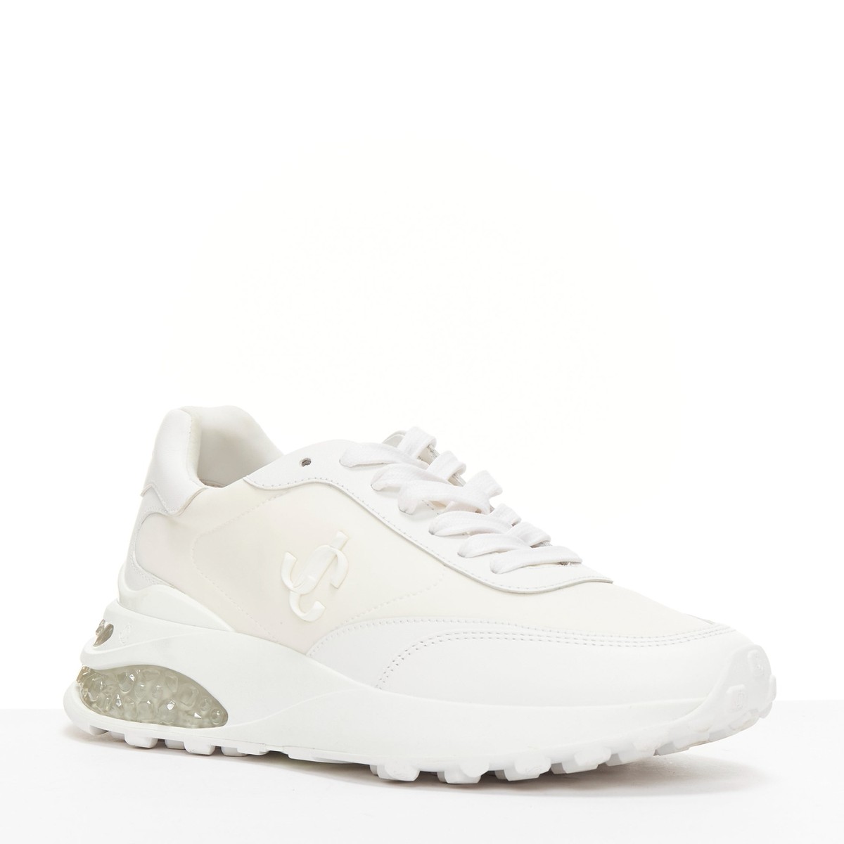 JIMMY CHOO Memphis white JC logo clear debossed crystal dad JIMMY CHOO Memphis white JC logo clear debossed crystal dad