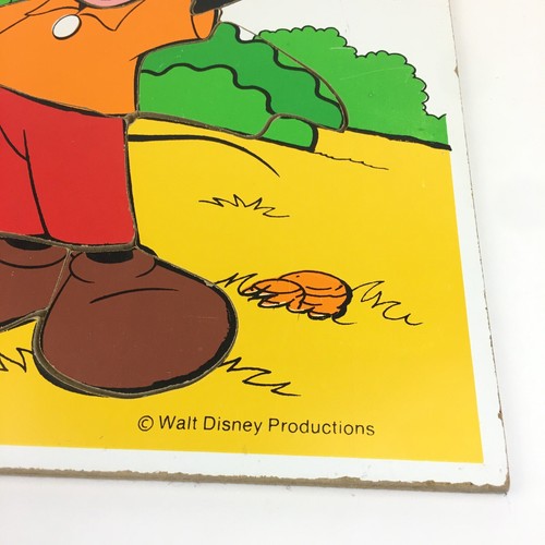 Vtg Mickey Mouse 8 Piece Wooden Puzzle Wave Yellow Shirt Playskool Disney - 第 5/8 張圖片