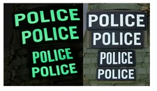 Milspec Monkey MSM PVC Morale Patch - POLICE in GLOW - See Size Menu -NEW