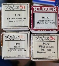 Klaiver 88 4 Piano Rolls Please See Images FOR TITLES - Good Condition Set 4