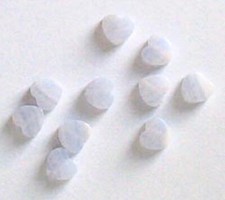 7mm delicate blue lace agate heart beads, qty 10 - beads for jewellery & crafts