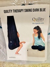 Quility Sensory Therapy Swing for Kids Indoor Hammock Dark Blue 165lbs Limit