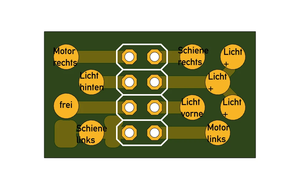 DCC MFX NEM652 8 Pin Buchse Adapter Breakout Platine - Bild 3 von 3