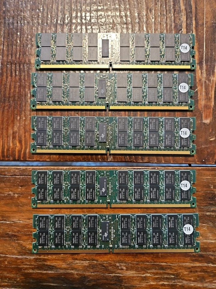 LOT OF 5 HYNIX 4GB 2Rx4 PC2-5300P-555-12 TOTAL 20gb - Image 3 of 3