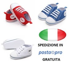 SCARPE NEONATO BAMBINI IN TESSUTO TELA E COMODO ANTISCIVOLO MODELLO BABY
