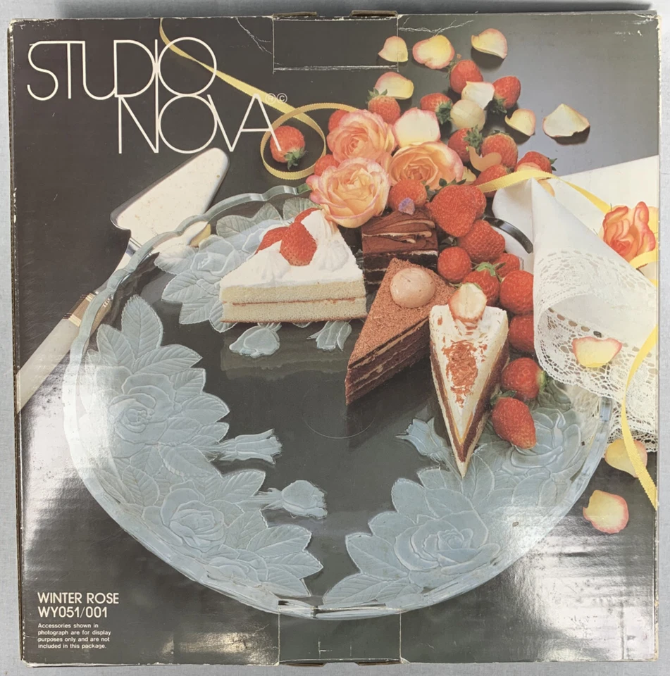 Plato redondo Studio Nova Winter Rose cristal esmerilado 14" WY051/001 Foto 2 de 4