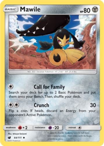 1x Mawile 64/111 Crimson Invasion Pokemon TCG Card NM