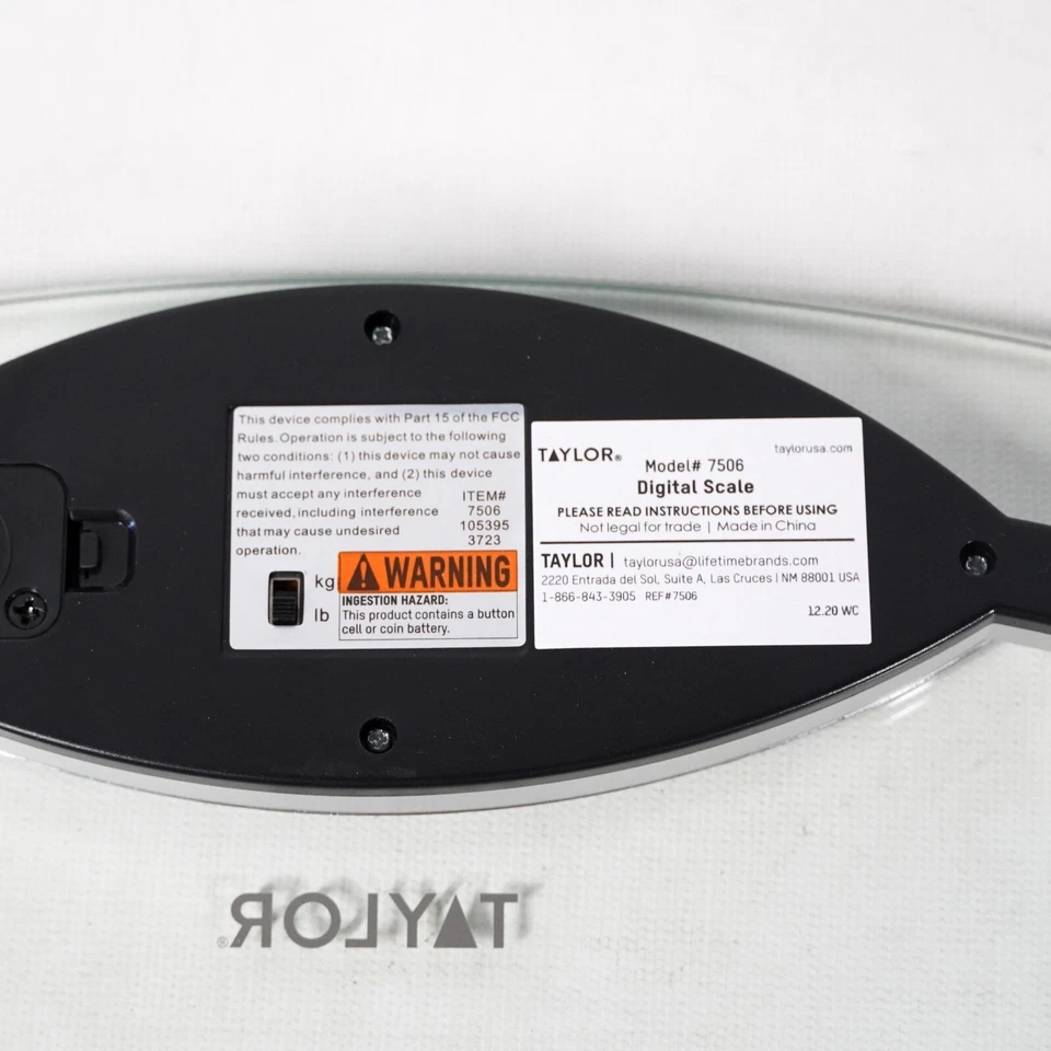 Báscula de baño de vidrio digital Taylor pesaje corporal acero inoxidable Foto 3 de 4