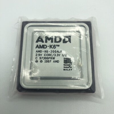 AMD 200mhz AMD-K6 200ALR CPU Super Socket 7 (2.9v core 3.3v