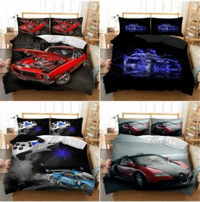 Racing Car Duvet Cover Bedding Set Single Double King Quilt Cover Pillow Cases