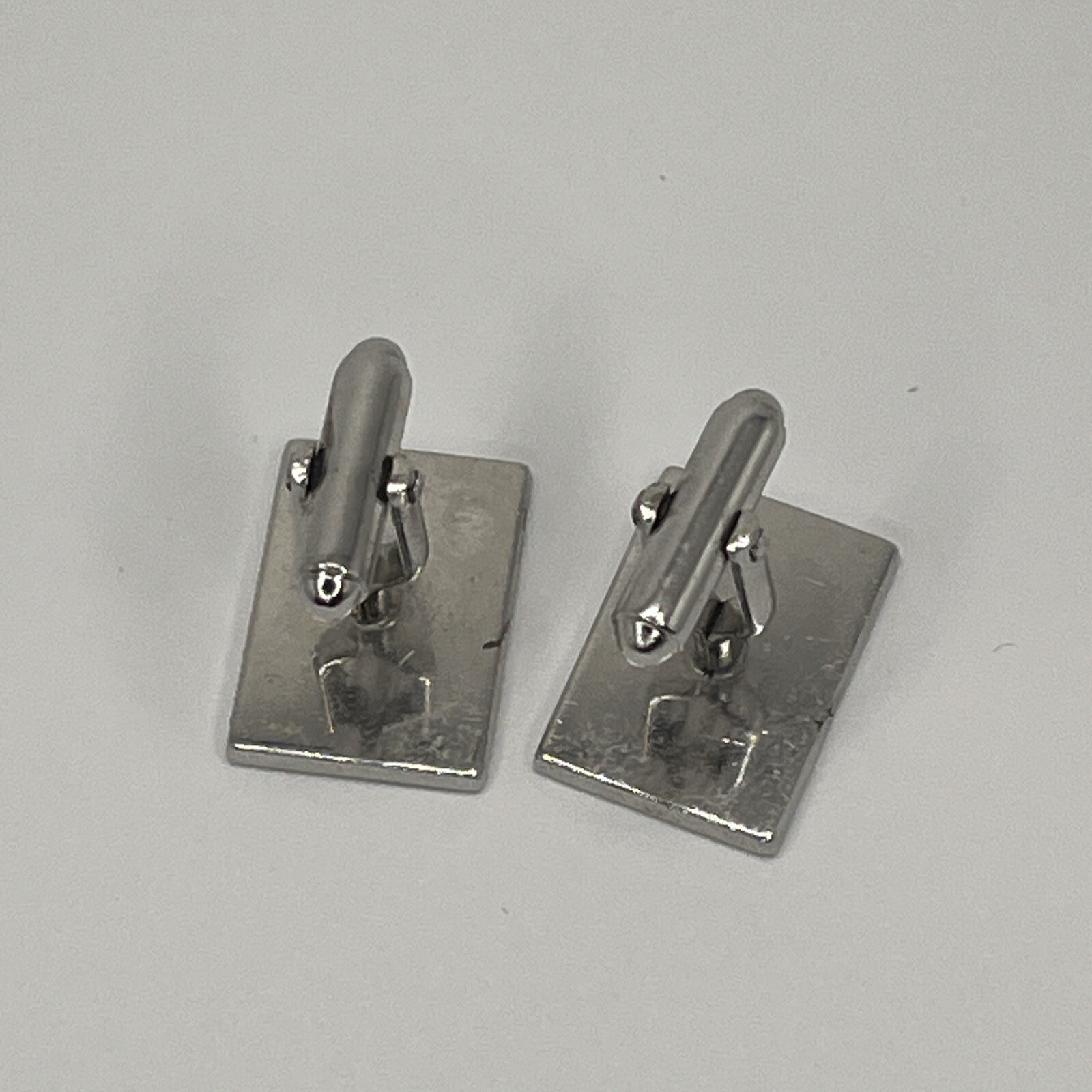 Rectangle Shaped Anson Silver Tone Etched Cufflin… - image 6