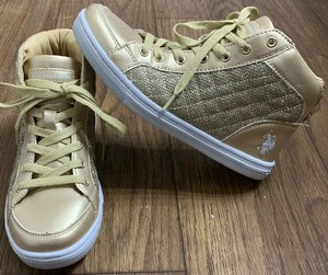 girls gold high top sneakers