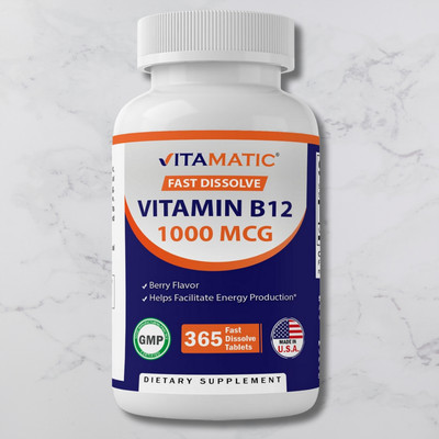 Vitamatic Vitamin B12 1000 mcg Fast Dissolve 365 Tablets