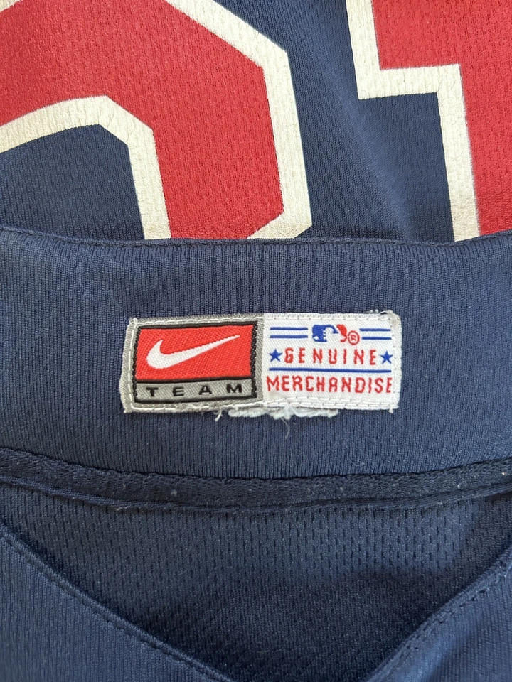 达斯汀·佩德罗亚波士顿红袜队耐克球衣刺绣标志棒球青少年大号 — 第 3/4 张图片