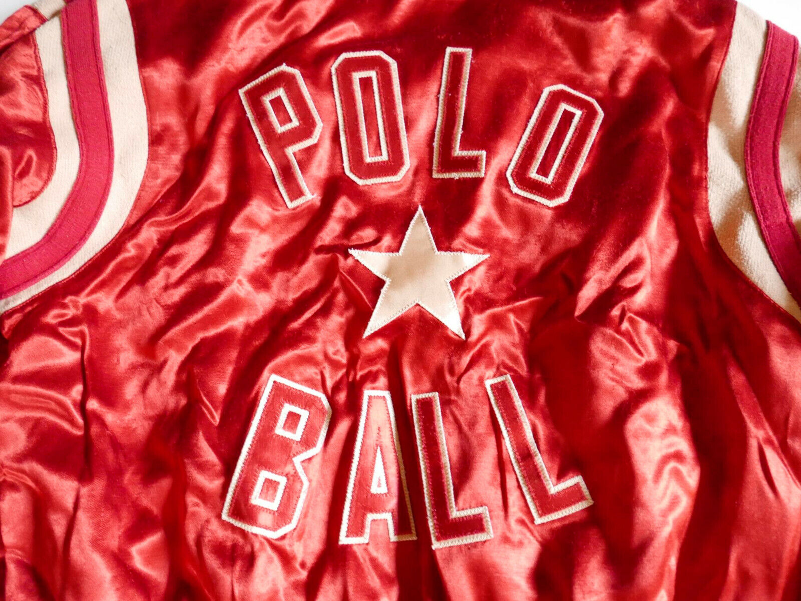 Polo Ralph Lauren Satin Jacket Varsity Star Ball Vintage Medium M | eBay