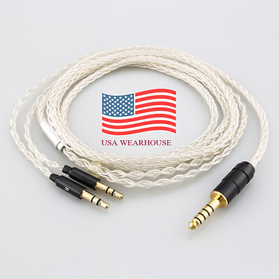 4.4mm Balanced 7N OCC Silver Plated headphone Cable For 2x3.5mm Hifiman Ananda