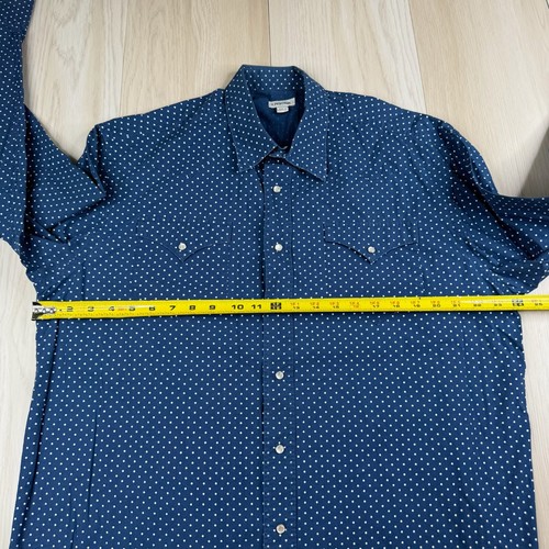 J. Peterman Mens Navy Blue Polka Dot Classic Look Button Up Pocket Shirt Size L - Picture 6 of 11